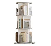 OUBBDVRT Bibliothèque de bibliothèque Organisateur de Stockage Rotatif Bibliothèque à 3 Niveaux Librairies Afficher Biblics de librasse de Livres de Stands (A-Gray)