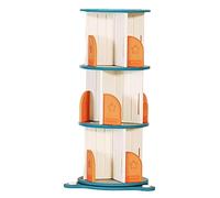 OUBBDVRT Bibliothèque de bibliothèque Organisateur de Stockage Rotatif Bibliothèque à 3 Niveaux Librairies Afficher Biblics de librasse de Livres de Stands (A-Gray)