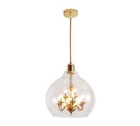 OUBBDVRT Éclairage de luminaires de Lampe Suspendus en Verre Transparent Simple avec plafonnier en métal pour Le luminaire loft Vintage pour Table de dîner en Simple Lustre/a/b