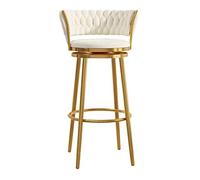 OUBBDVRT Élégant Velvet Swivel Barstols avec Un Ensemble de Repos à l'arrière tissé du 1/2/3/4 pour la Cuisine à Domicile et la Barre de pub Confortable Noire avec Repose-Pieds
