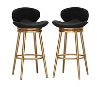 OUBBDVRT Ensemble de 2 tabourets de Bar pivotants, chaises de comptoir de Luxe rembourrées en Velours avec arrière et reproche incurve