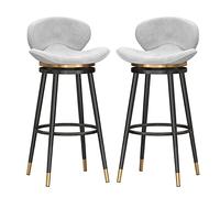 OUBBDVRT Ensemble de 2 tabourets de Bar pivotants, chaises de comptoir de Luxe rembourrées en Velours avec arrière et reproche incurve