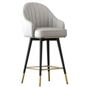 OUBBDVRT Ensemble de tabourets de Bar Nordique, Chaise élevée pivotante à 360 ° PU versée avec Dossier, Tabouret de comptoir élégant pour Restaurants, cafés, bistros - 65 cm Orange