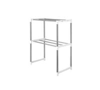 OUBBDVRT Étagère à Micro-Ondes pour Cuisine Cuisine à Double Couche Rack de Stockage rétractable Rack de Rangement de Rangement ménage en Acier Inoxydable Fourreau de Four Micro-Ondes de Cuisine