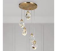 OUBBDVRT LED Crystal Chandeliers Crystal Luxe Lumière Lumière Compatible avec Les lustres de Plafond de Chambre à Coucher d'escalier