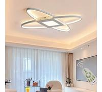 OUBBDVRT Louleurs de Plafond LED Dimmable Mount Living Living Room Room Bedroom Lampe avec télécommande, Lustre en Acrylique 2-Design pour Le Couloir Lounge Cuisine Éclairage/Blanc/carré L65 * W47CM