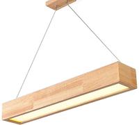 OUBBDVRT Lustre Light Long Strip en Bois Moderne Minimaliste linéaire LED Suspendu plafonnier luminaire pour l'îlot de Cuisine Dining Salon Bureau de Bureau étude lnterior Celine