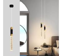 OUBBDVRT Mid Century Modern Mini Chandelier Strip Black Gold Bubble LED LIGENTE LIGNAGE LIGNAGE ISL ÎLE DE CUILLAGE Long Tube Chandelier Retro Chandelier dans LA Salle Chaud