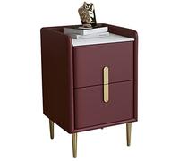 OUBBDVRT Nightand Moderne du Milieu du siècle avec Conception Minimaliste en Cuir en Microfibre pour la Chambre et Le Salon Red Countertop 30x35x55cm (11,8x13,7x21,6 Pouces)