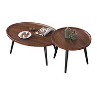 OUBBDVRT Table Basse Ovale en Bois créatif Ensemble 2 pièces pour Le Salon Balcon Balcon Magnes ET TAVALES DE PIET RÉGLABLES SAFA