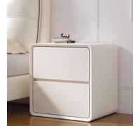 OUBBDVRT Table de Chevet de Finition en Cuir Blanc Moderne avec Grande capacité 2 tiroirs Table de Chevet en Bois pour la Chambre à Coucher Facile requise (Taille: 40x40x47cm)