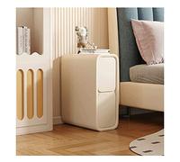 OUBBDVRT Table de Chevet étroite Moderne avec 2 tiroirs Tablette de Chevet en Cuir Microfibre pour Petits espaces Soft Mince de Table d'appoint de Chambre à Coucher Armoire de Rangement de Chambre à