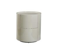 OUBBDVRT Table nause Rond en Bois Massif avec 2 tiroirs Table de Bout avec des glissements Silencieux pour la Chambre et Le Salon Kaki 40x46cm