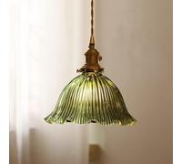 OUBBDVRT Verre à côte géométrique Suspendue à Lampe à Lampe rétro Pendant Light Copper Mini Chandelier Home Decor Art Drop Plafond Éclairage