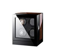 OUBBDVRT Watch Winders pour 4 Montres silencieuses, Montres à Batterie Winders Afficher la boîte de Rangement Black et Brown Petite Surprise