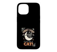 Oublie Les Bonbons, Donne-Moi Un Chat, Lune, fantôme, Halloween Coque pour iPhone 15