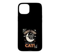 Oublie Les Bonbons, Donne-Moi Un Chat, Lune, fantôme, Halloween Coque pour iPhone 15 Plus