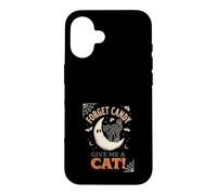 Oublie Les Bonbons, Donne-Moi Un Chat, Lune, fantôme, Halloween Coque pour iPhone 16