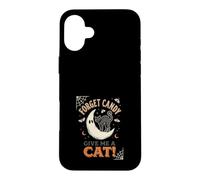 Oublie Les Bonbons, Donne-Moi Un Chat, Lune, fantôme, Halloween Coque pour iPhone 16 Plus