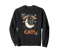 Oublie Les Bonbons, Donne-Moi Un Chat, Lune, fantôme, Halloween Sweatshirt
