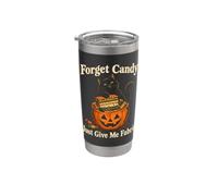 Oubliez les bonbons, il suffit de me donner une courtepointe avec un chat d'Halloween amusant Gobelet isotherme en acier inoxydable double paroi