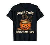Oubliez Les Bonbons, il Suffit de me Donner Une Courtepointe avec Un Chat d'halloween Amusant T-Shirt