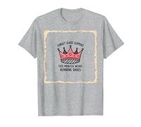 Oubliez Les Pantoufles en Verre Princesse Porte des Chaussures de Course à Pied Couronne T-Shirt, Homme, Gris Chiné, 6XL