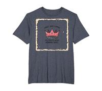 Oubliez Les Pantoufles en Verre Princesse Porte des Chaussures de Course à Pied Couronne T-Shirt, Homme Grandes Tailles, Bleu Chiné, 6X Tall