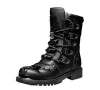 OUBOSI Tendance Hommes Bottes Noir Baskets En Plein Air Mode Haut De Gamme Punk Chaussures Pour Hommes Décontracté En Cuir Style De Rue Bottines Hommes,noir,43