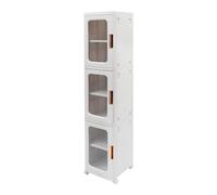 OUBUBY Armoire de cuisine, étroite à 3 tiroirs, étagère de salle de bain, multifonction, avec 4 roulettes individuelles, blanc, 24,5 x 28,5 x 126 cm, convient pour chambre à coucher, bureau, salle de