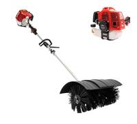 OUBUBY Balai électrique 2 temps 52 cc pour allée, pelle à neige pour gazon artificiel, balayeuse avec moteur à essence, souffleuse à neige, balayeuse sans fil avec arceau arrière