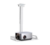 OUBUBY Support de plafond universel réglable ou extensible en alliage d'aluminium pour projecteur jusqu'à 14 kg de distance au plafond - Longueur : 33,4 à 55 cm - Pour home cinéma et bureau - Blanc
