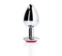 Ouch! Plug Anal En Metal Ruby Red 7 Cm