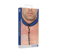 OUCH PUPPY PLAY - NEOPRENE COLLAR WITH LEASH - AZUL