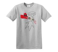 Ouchie! T-shirt pour homme Motif croquis Wade Wilson Francis, T-shirt Sport Gris Imprimé Noir, S