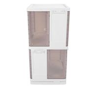 OUCRIY Bibliothèque rotative à 360°, petite étagère d'angle pour chambre à coucher, salon, présentoir de rangement en polypropylène pour livres et articles, porte magnétique transparente pratique (2