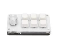 OUCRIY Clavier Mécanique à Une Main à 6 Touches, avec Bouton, Filaire, Programmable, Plug and Play, pour Bureau de Jeu (Blanc)