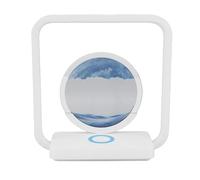 OUCRIY Lampe de décoration artistique pour téléphone portable avec chargeur de téléphone sans fil, lampe de bureau avec atténuation continue tactile, horloge à mouvement liquide 3D