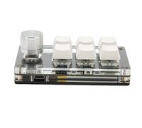 OUCRIY Mini Clavier à 6 Touches avec Bouton Interrupteur Bleu Filaire USB sans Fil Connexion Double Mode Clavier Mécanique Programmable à Monter Soi-même (Blanc)