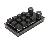 OUCRIY Mini Clavier Mécanique à 12 Touches avec Interrupteur Bleu à 2 Boutons, Connexion Filaire Programmable, Plug and Play, à Une Main (Blanc Laiteux)