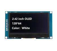 OUCRIY Module D'affichage 2,42 Pouces, Diode électroluminescente Organique, Port Série SPI SSD1309, Lecteur IC pour Bricolage (MRA091A Blanc)