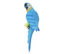 OUCRIY Sculpture murale réaliste en résine pour perroquet - Sculpture de jardin vibrante avec artisanat exquis - Accessoire d'oiseau à suspendre pour photographie (bleu)