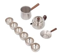 OUCRIY Théière Ti avec tasses à thé de 45 ml, tasse de service 350 ml, théière isotherme de 350 ml avec passoire, poignée résistante à la chaleur, antirouille pour la maison et le bureau