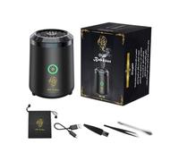 Oud Bukhoor Diffuseur électrique pour voiture, noir, appareil d'aromathérapie portable avec chargement USB, 74 x 67 x 98 mm, sac de rangement, outils de nettoyage