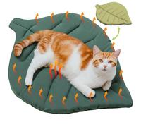 Oudain Lit auto-chauffant en forme de feuille 66 x 50,8 cm pour chat - En coton doux et épais - Réfléchit la chaleur du corps - Matelas chaud pour chien et chat