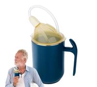 Ouderly Morte Proof Cup - Tasse à boire étanche aux déversements, tête de sécurité des patients, eau de l'hôpital avec couvercle sécurisé et poignée ergonomique | Fournitures médicales pour soins aux