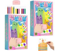 OUDIOHAI 2pcs Rainbow Dot Scratch Painting, Squeegee Art Kids Paint Kit, DIY Christmas Rainbow Scratch Art, Kit de Peinture à Gratter Arc-en-Ciel pour Enfants, Pièces à Faire Soi Même