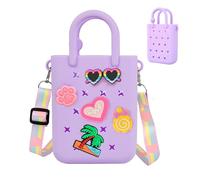 Oudizz Sac à Main en Silicone Avec Bandoulière Ajustable pour Décoration, Cadeau D'anniversaire pour Fille, Violet