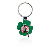 OUDQFCJ 1 Pièce Coccinelle Porte Bonheur Trefle 4 Feuilles,Porte-clé Pendentif Porte Bonheur Coccinelle Porte Clef Suspendu Décoration pour Saint Valentin Mariage Anniversaire Fête Nouvel An