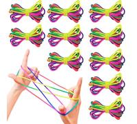 OUDQFCJ 10 Pièces Ztringz pour Enfants, Cadeaux d'Anniversaire pour Enfants à partir de 4 Ans (160cm) (Arc-en-ciel)